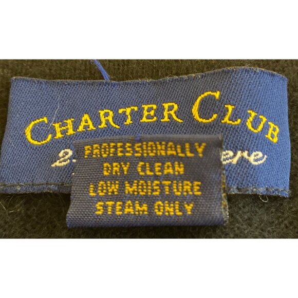 Charter Club Womens Black 2-Ply Cashmere Sweater V-Neck 3/4 Sleeve Size L Made I - Picture 5 of 5